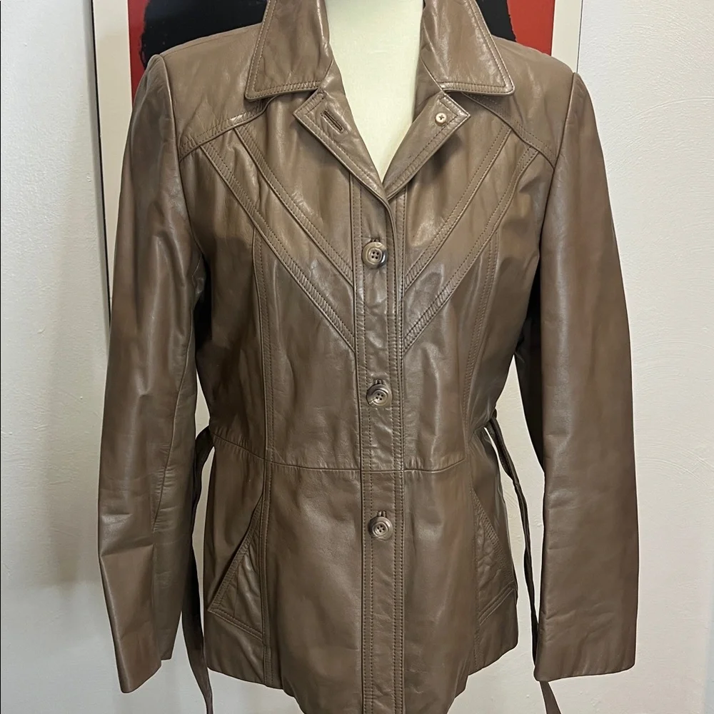 70’s Taupe Brown Genuine Wilson’s Leather Jacket - Picture 12 of 17